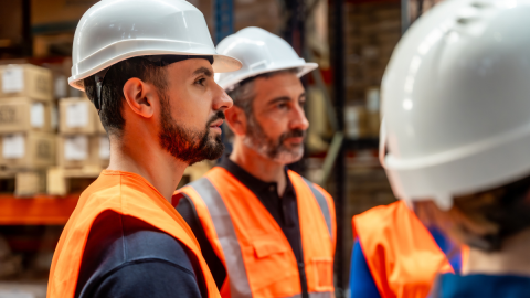 Equipo operativo coordinando tareas y seguimiento de procesos en entorno industrial