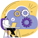 Analista de desarrollo de software programando en un nuevo proyecto